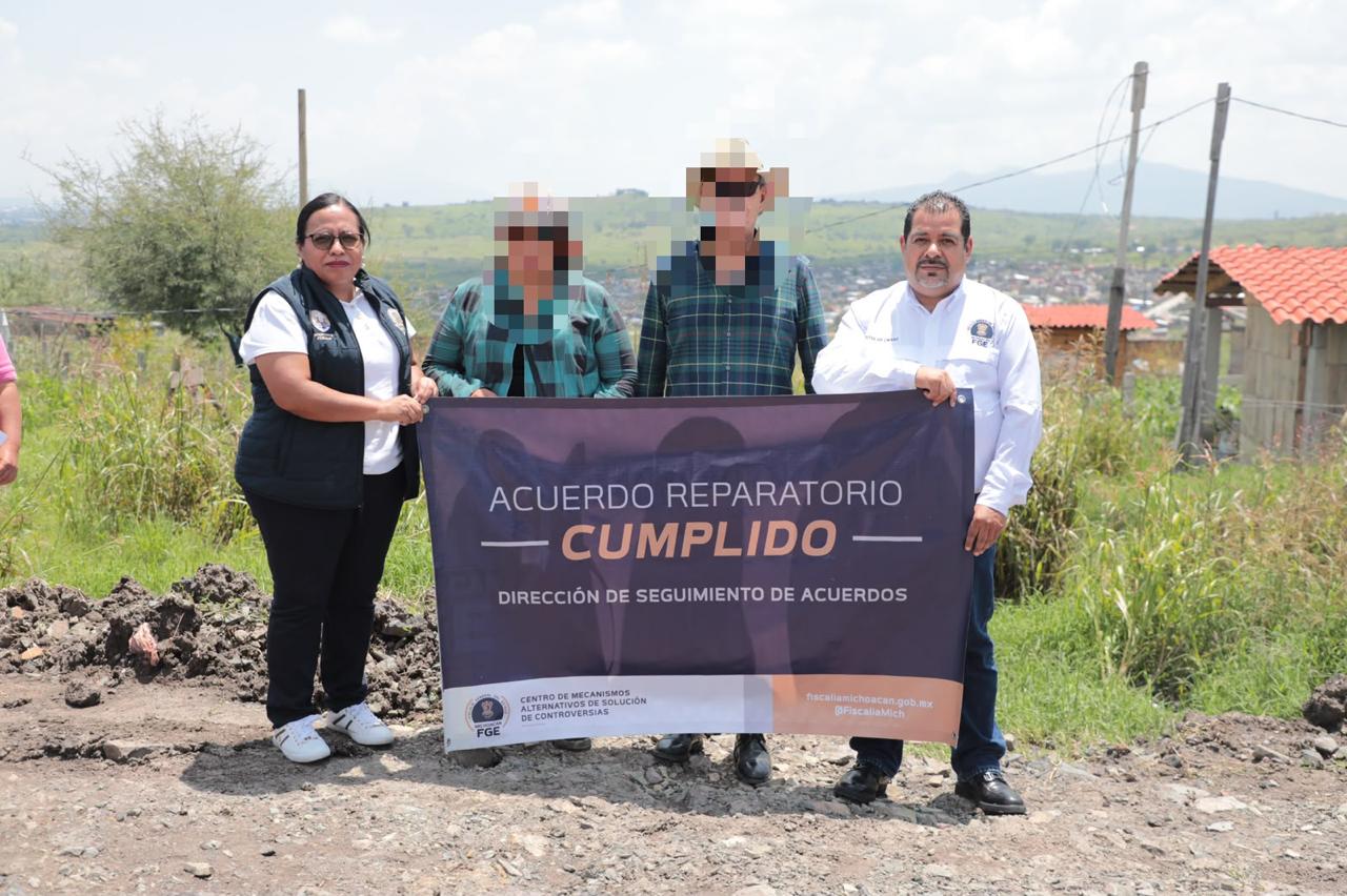 En Tarímbaro, Fiscalía General restituye tres parcelas a su legítimo propietario tras celebrar un acuerdo reparatorio