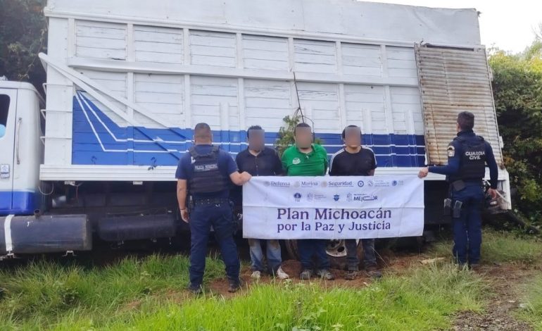 SSP detiene a 3 hombres presuntamente implicados en el robo de aguacate