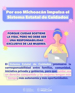 Michoacanas dedican casi 52 horas a la semana al trabajo del hogar; Seimujer impulsa Sistema Estatal de Cuidados