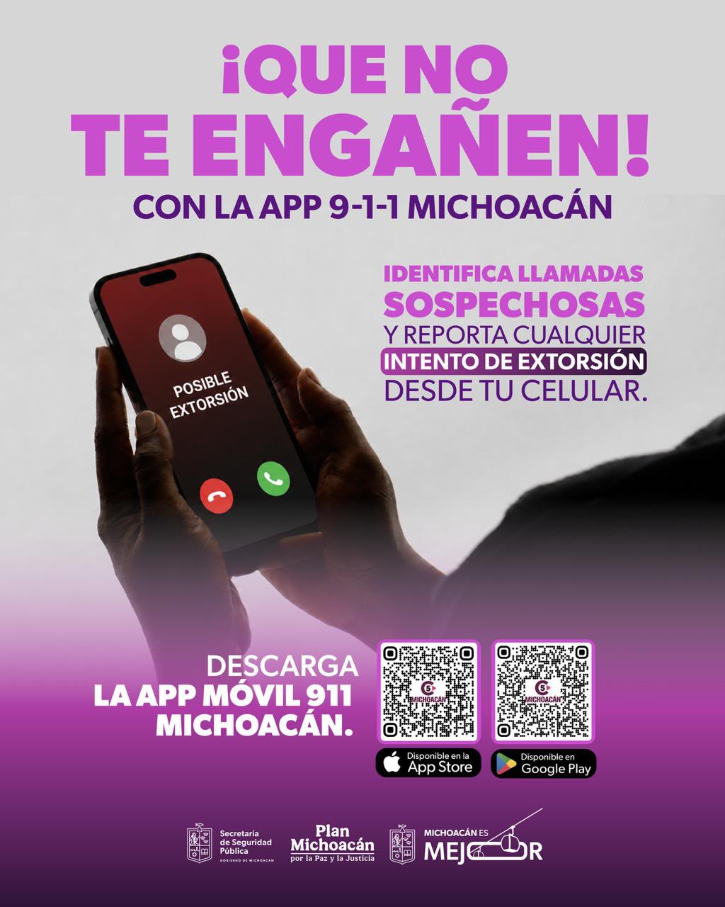 App 911 Michoacán blinda tu teléfono contra llamadas de extorsión.