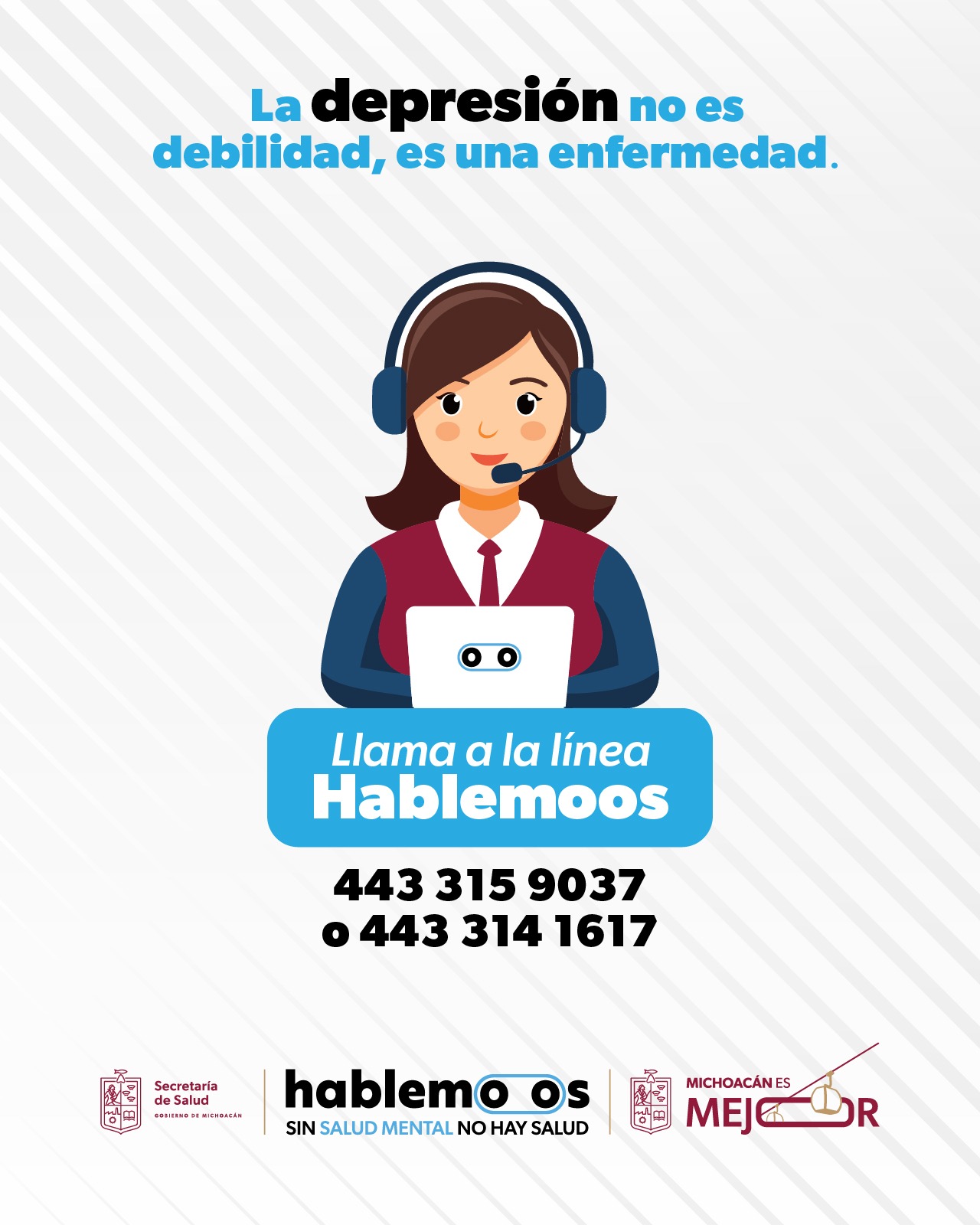 ¿Necesitas apoyo emocional? Recuerda que la línea Hablemoos para apoyo psicológico atiende las 24 horas
