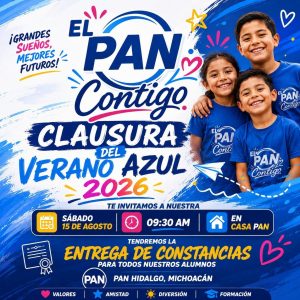En el PAN Realizarán clausura del Verano Azul 2026