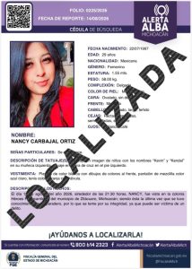 Localiza Fiscalía General a mujer reportada como desaparecida