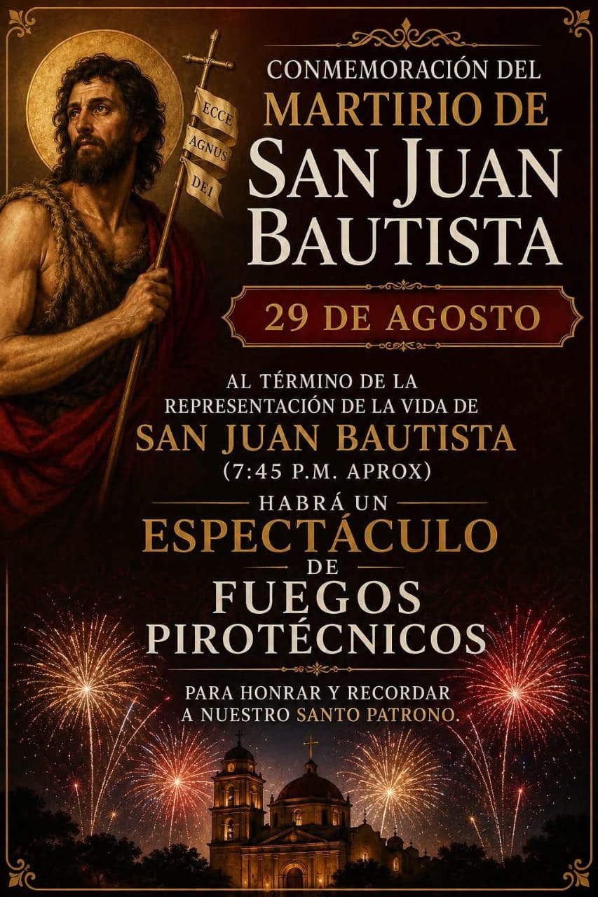 Conmemoraran el martirio de San Juan Bautista