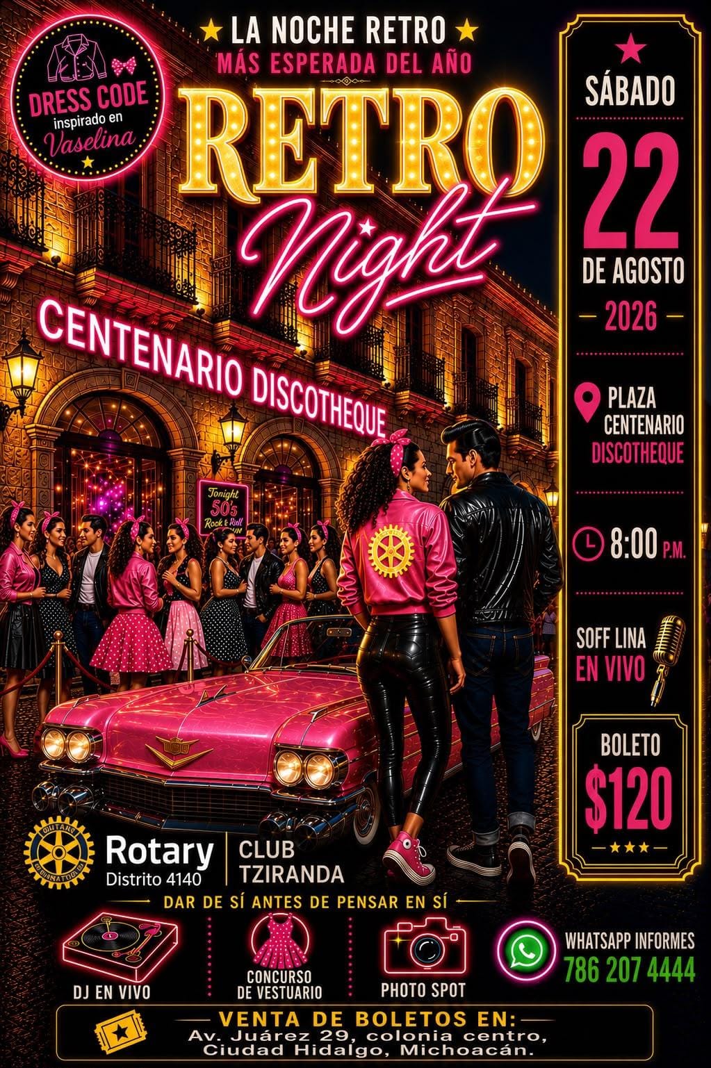 El Club Rotario Tziranda invita al Retro Night: una noche para recordar, divertirse y ayudar