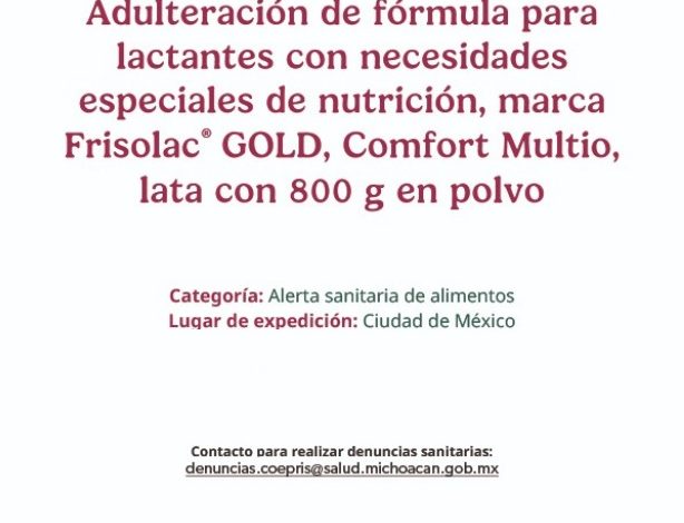 Alerta Cofepris sobre comercialización de lotes adulterados de la fórmula infantil
