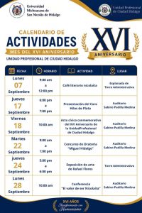 Unidad Profesional cumplirá 16 años habrá diversas actividades