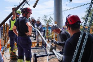Teleférico de Morelia concluye empalme del cable portador; avanza hacia pruebas electromecánicas