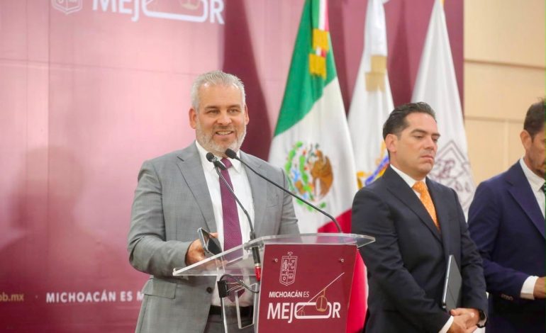 Reconoce Bedolla respaldo de Sheinbaum y Harfuch tras importantes detenciones en Michoacán