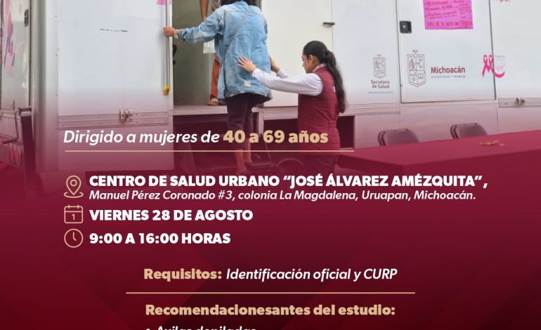 SSM realizará jornada de mastografías gratuitas a Uruapan