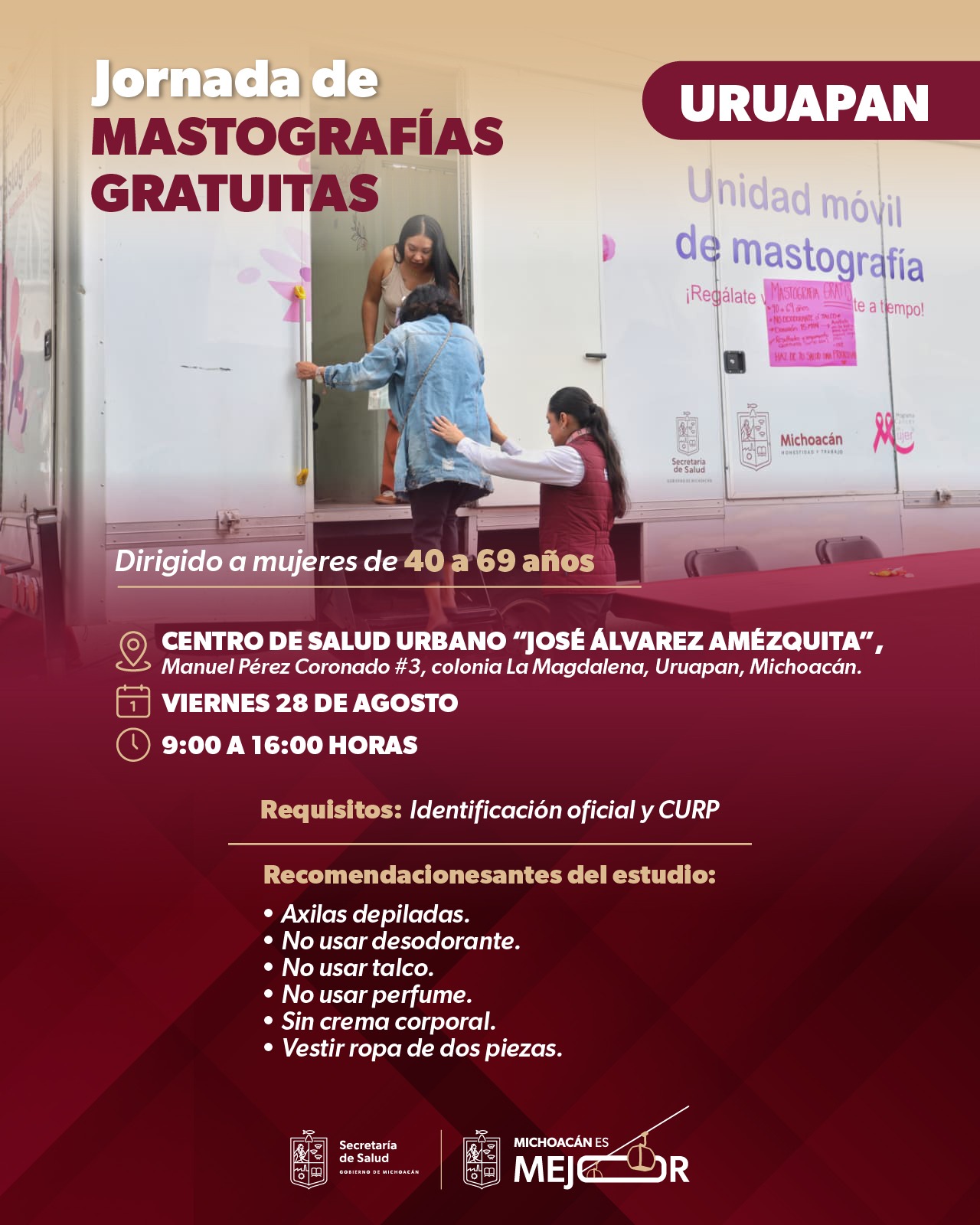 SSM realizará jornada de mastografías gratuitas a Uruapan