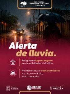 Segob llama a reforzar medidas de prevención ante lluvias
