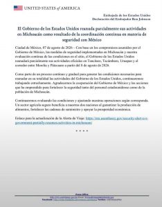 EE. UU. reanudará exportación de aguacate a partir de mañana 8 de agosto: Bedolla.