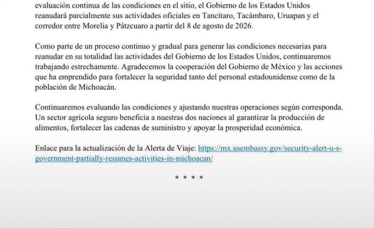 EE. UU. reanudará exportación de aguacate a partir de mañana 8 de agosto: Bedolla.