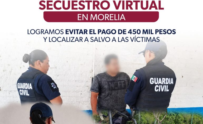 Frustra Unidad Antiextorsión de la Guardia Civil 3 secuestros virtuales en Morelia.