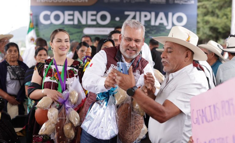 Con reconstrucción de la carretera Coeneo-Zipiajo se garantiza la conectividad de la región: Bedolla.