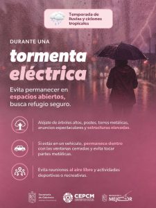 Segob llama a reforzar medidas de prevención ante lluvias.