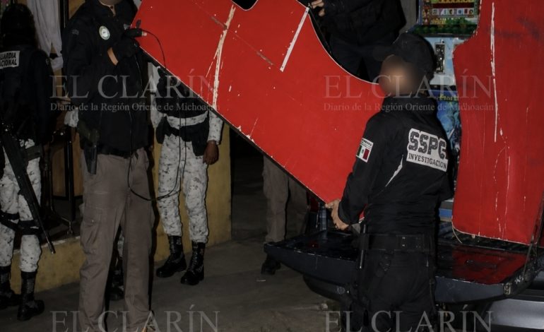 Operativo federal en Uruapan deja 11 inmuebles asegurados y 88 máquinas tragamonedas decomisadas