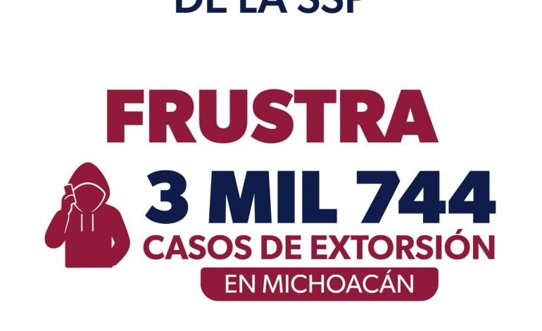 Unidad Antiextorsión de la SSP frustra 3 mil 744 casos de extorsión en Michoacán