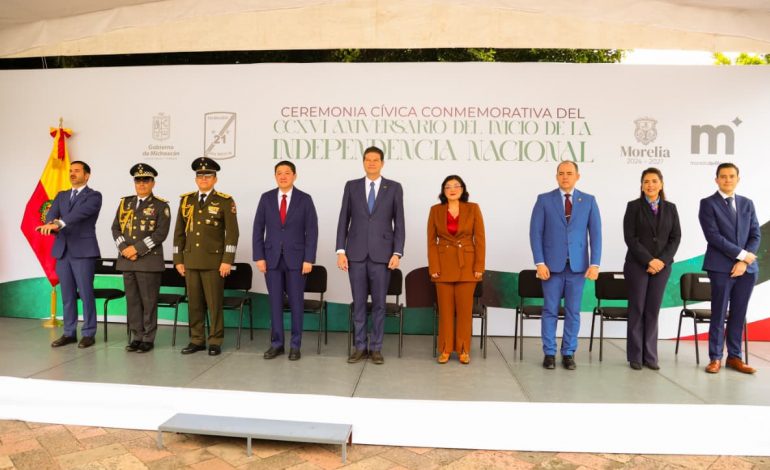 Michoacán conmemora el 216 aniversario del inicio de la Independencia Nacional