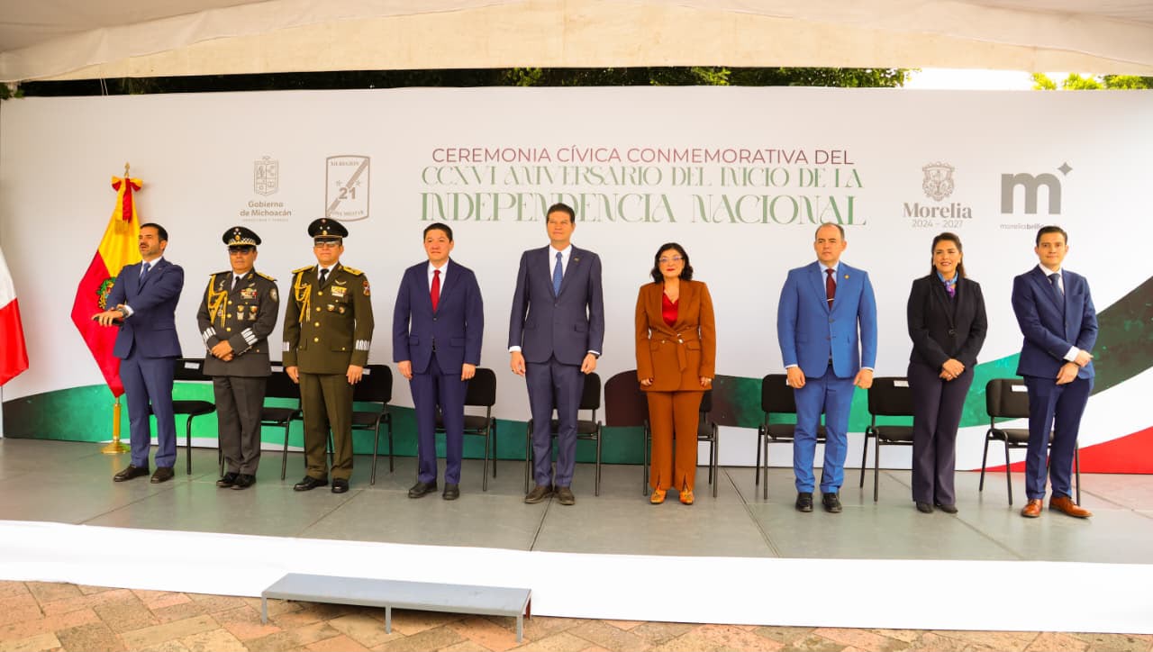 Michoacán conmemora el 216 aniversario del inicio de la Independencia Nacional