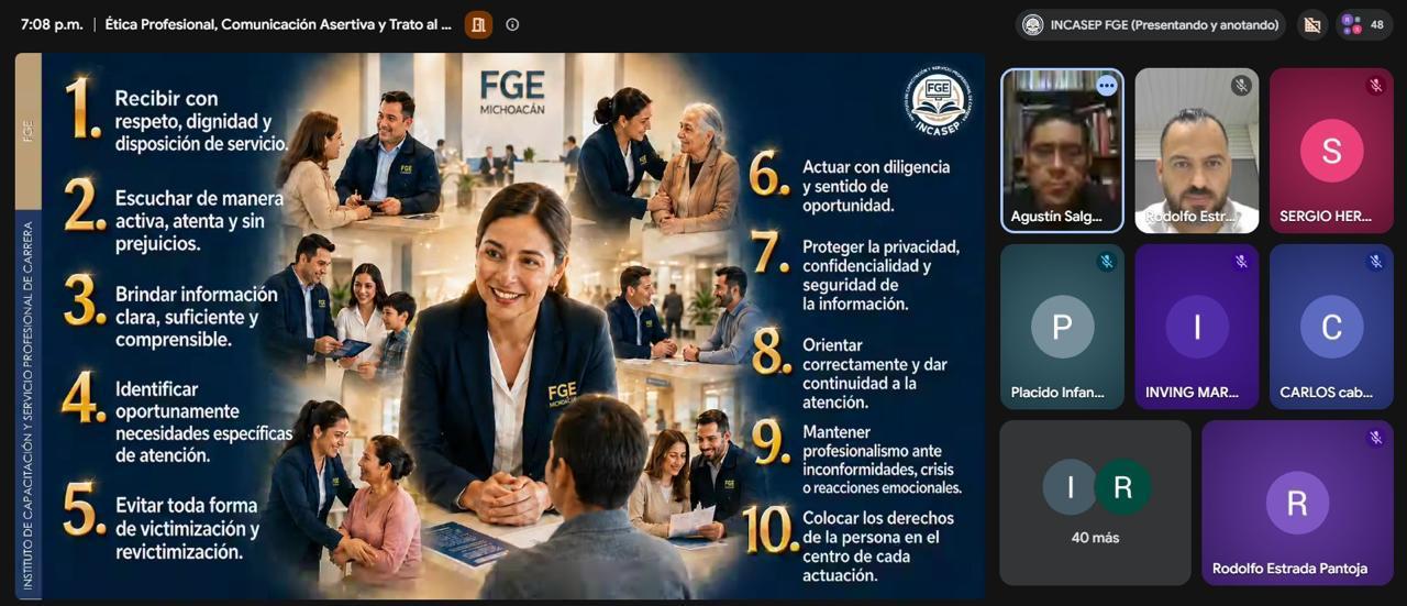 Comunicación asertiva y atención digna, pilares para la excelencia del servicio en la FGE