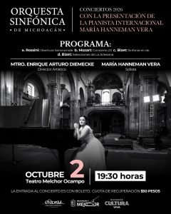 Osidem ofrecerá concierto con la pianista María Hanneman en el Ocampo