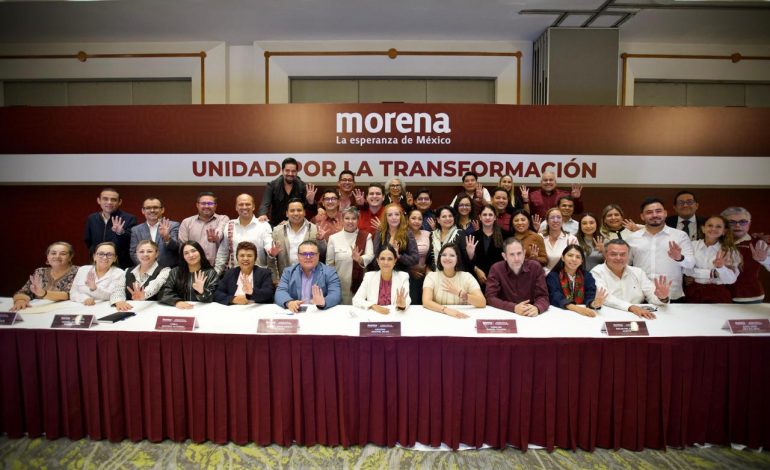 Jesús Mora fortalece coordinación con Ariadna Montiel y dirigencias estatales de Morena