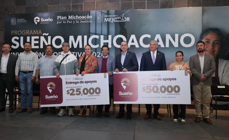 Michoacán entrega casi 2.5 mdp a 70 proyectos productivos de familias migrantes.