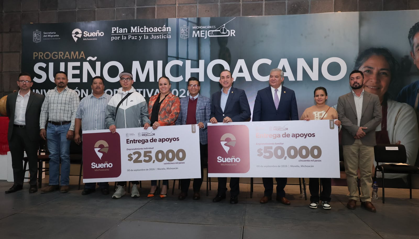 Michoacán entrega casi 2.5 mdp a 70 proyectos productivos de familias migrantes.