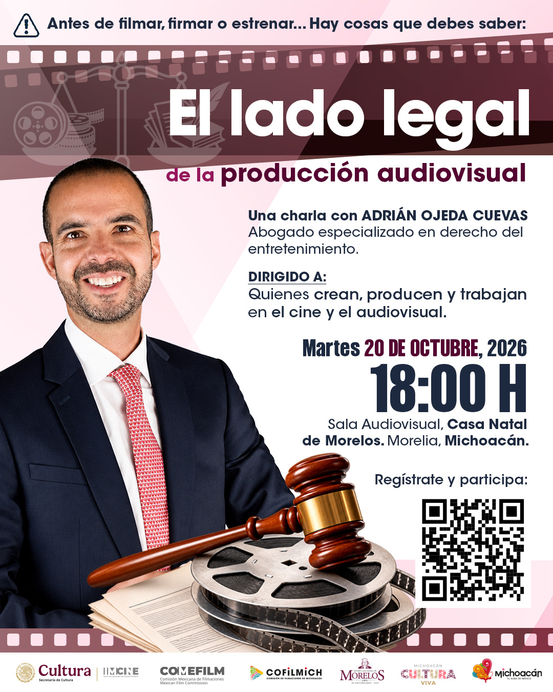 Sectur acerca asesoría especializada en derecho del entretenimiento a creadores audiovisuales de Michoacán