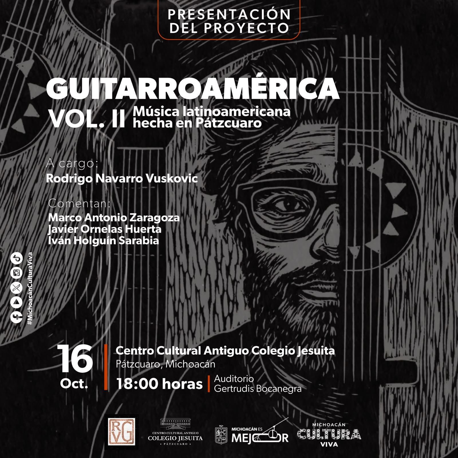 Secum invita a la presentación de “Guitarroamérica Vol. II” en el Jesuita de Pátzcuaro