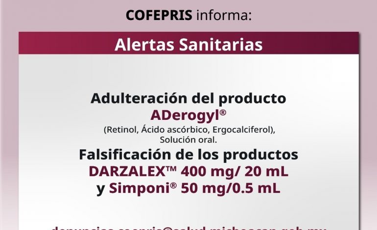 Cofepris emite alerta por adulteración de ADerogyl®️