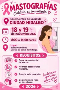 En el Centro de Salud se realizarán mastografías el 18 y 19 de noviembre