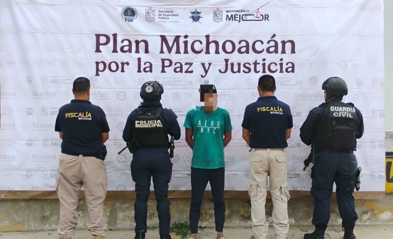 Guardia Civil detiene en Apatzingán a un hombre que contaba con orden de aprehensión por tentativa de homicidio