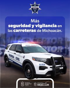 Con 40 nuevas patrullas Police Interceptor, Guardia Civil refuerza la seguridad en carreteras de Michoacán