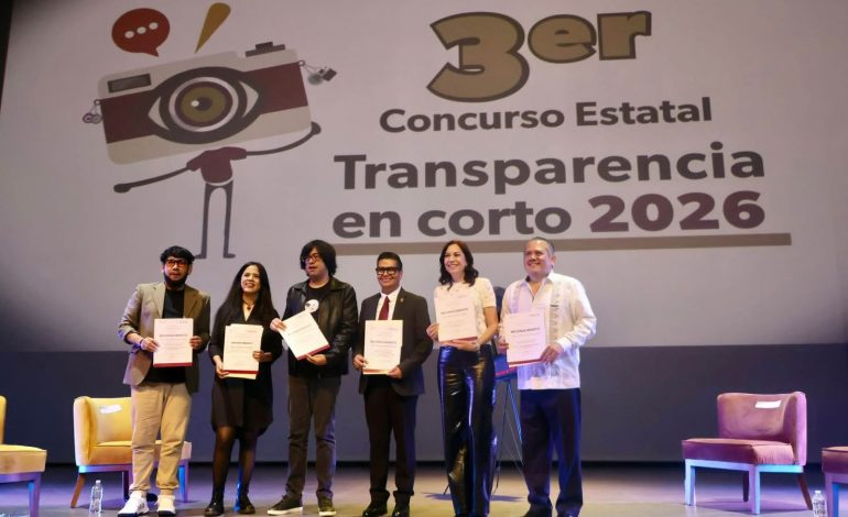 Premian a ganadores del 3er Concurso Estatal “Transparencia en Corto 2026”