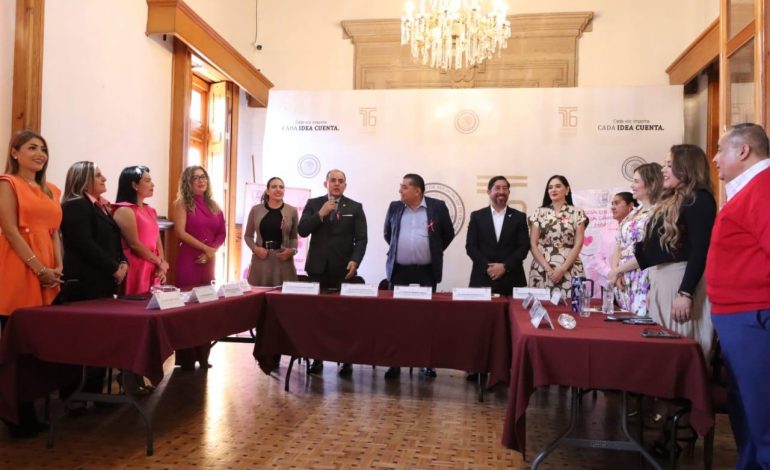⁠Realizan en el Congreso del Estado, Curso-taller de autoexploración de mama y feria de la Salud contra el cáncer de mama, organizado por el STASPLE