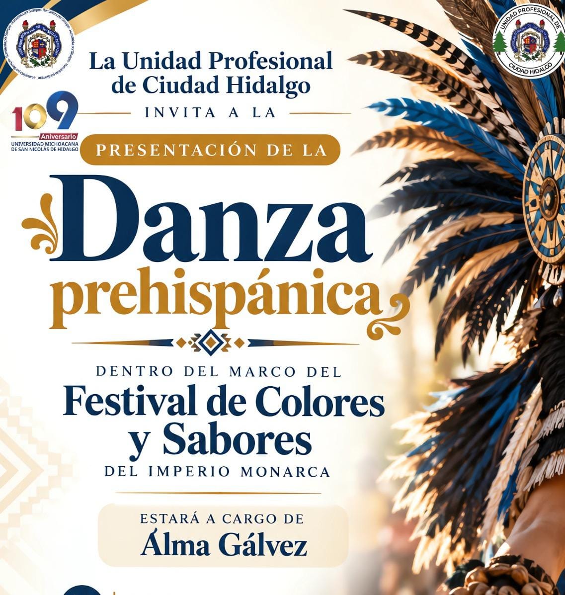 Danza prehispánica llenará de color y tradición la Unidad Profesional de la UMSNH