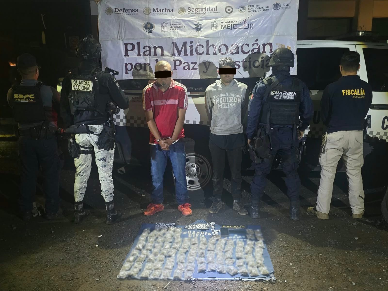 Detenidos por narcomenudeo Jose “N” el “Characo” y Jesús “N” el “Alanís”, en Uruapan