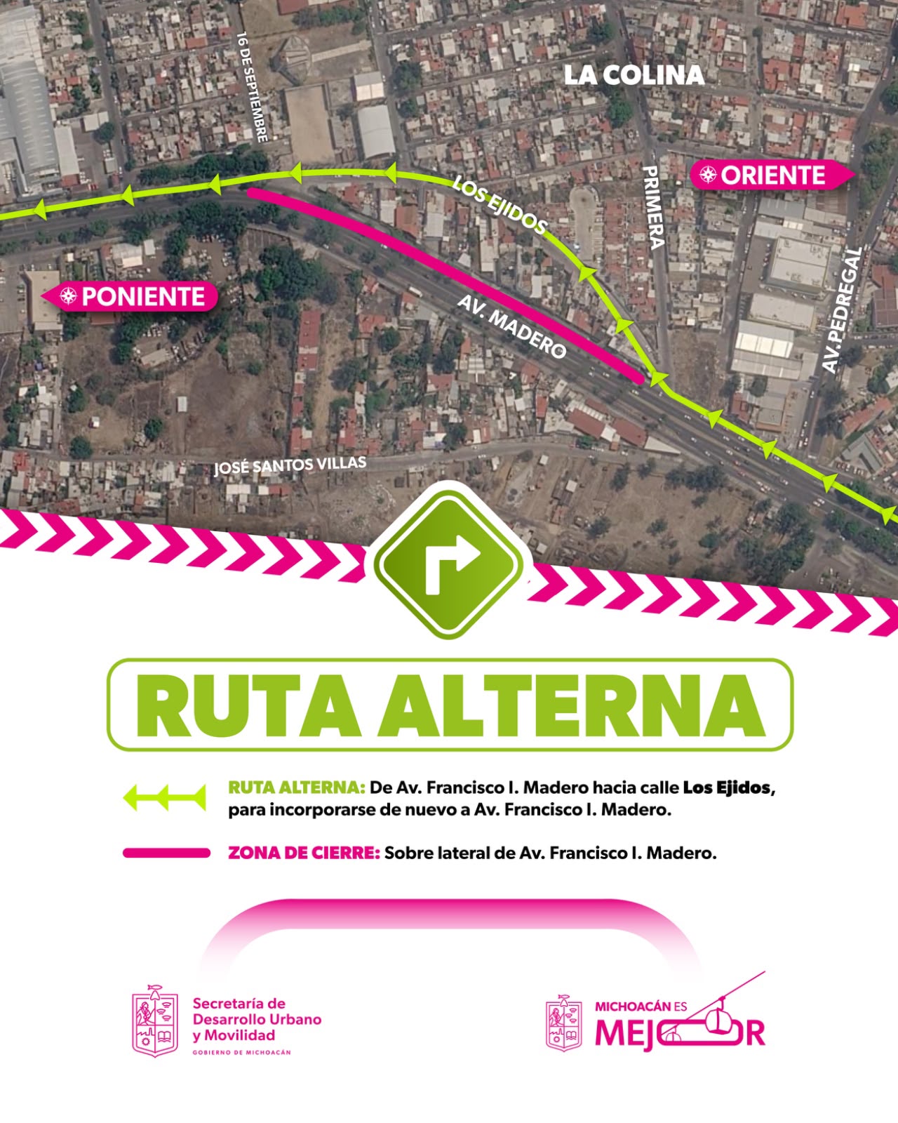 Continúa construcción de carril confinado del Morebús; Sedum implementa rutas alternas
