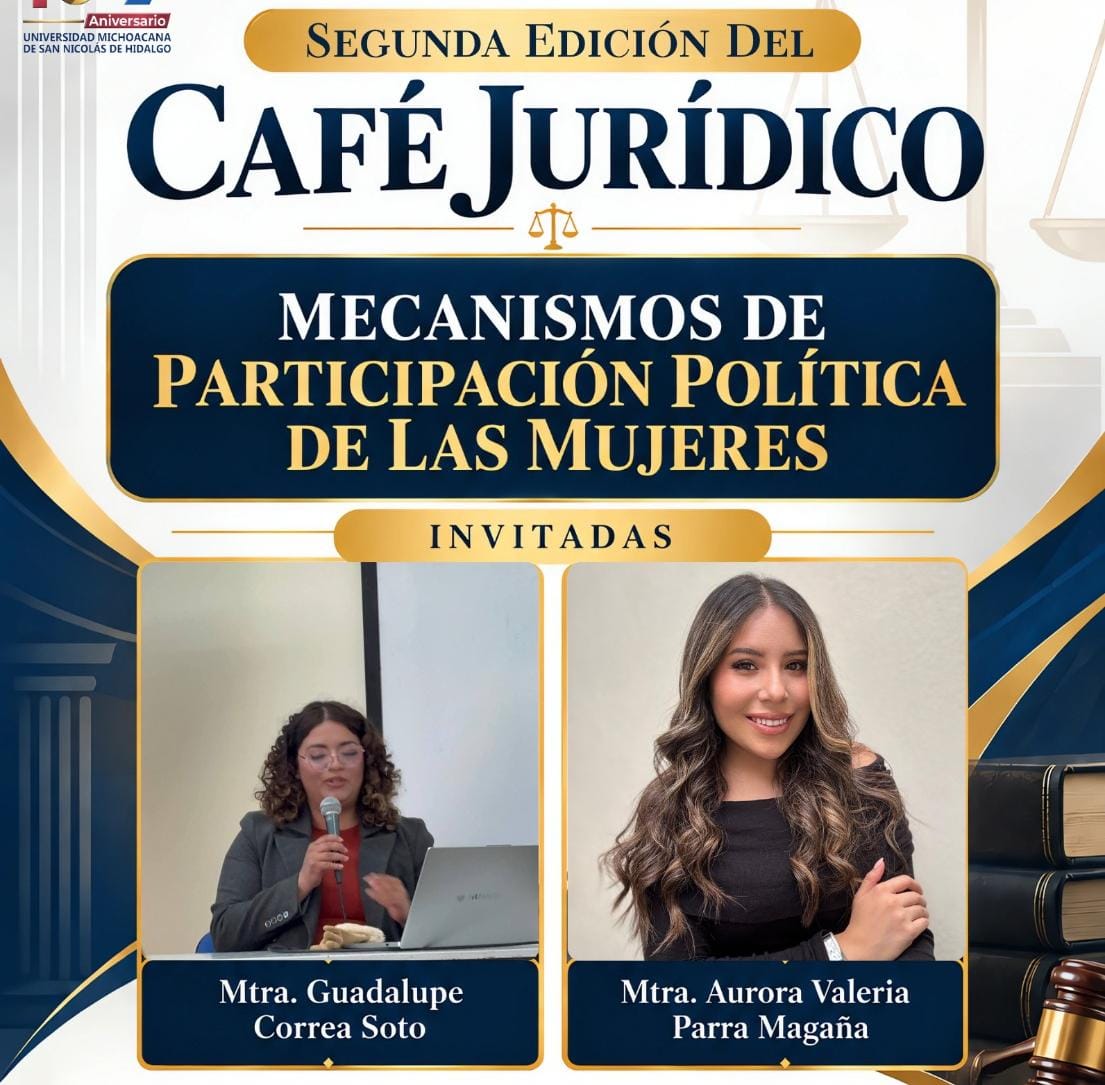Café Jurídico abrirá espacio de diálogo sobre la participación de las mujeres en la vida pública
