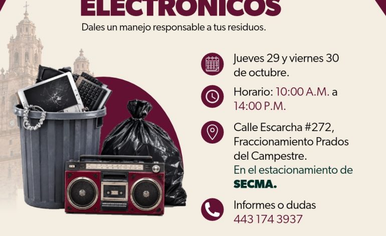 Habrá jornada de recolección de aparatos electrónicos en Morelia